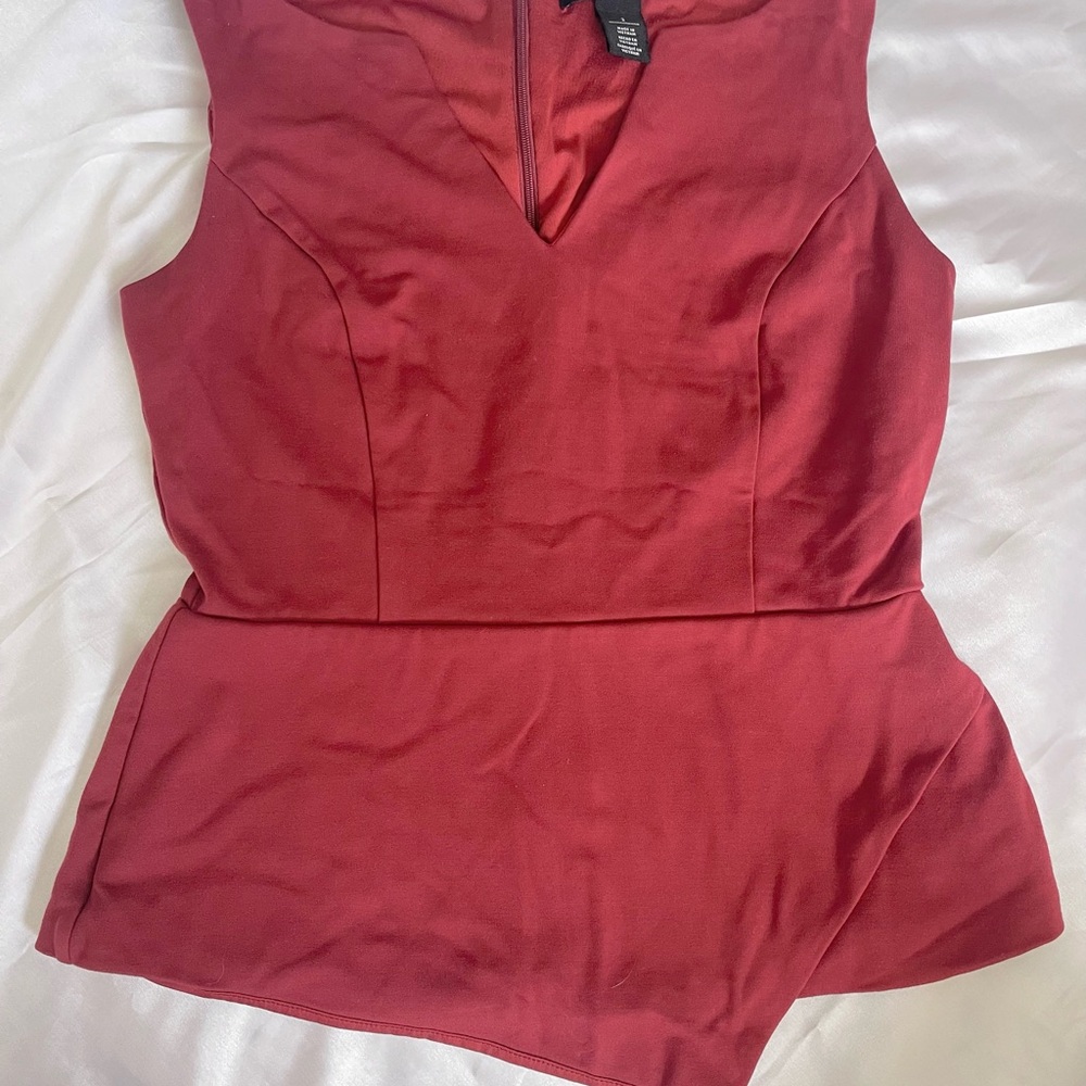 White House Black Market Red Peplum Top